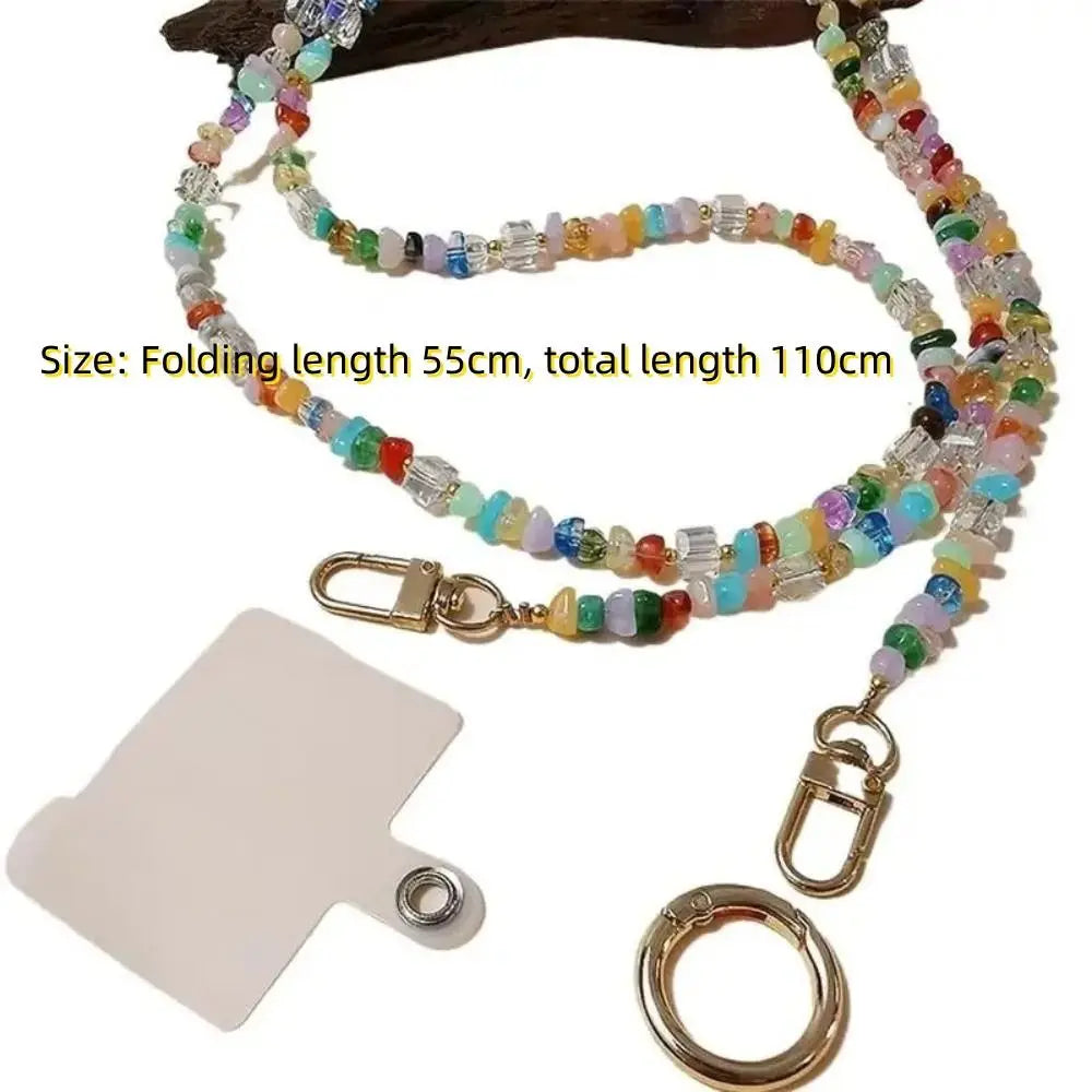 Gravel Bead Phone Lanyard – Adjustable Crossbody Strap Phone Lanyard Strap Nixie