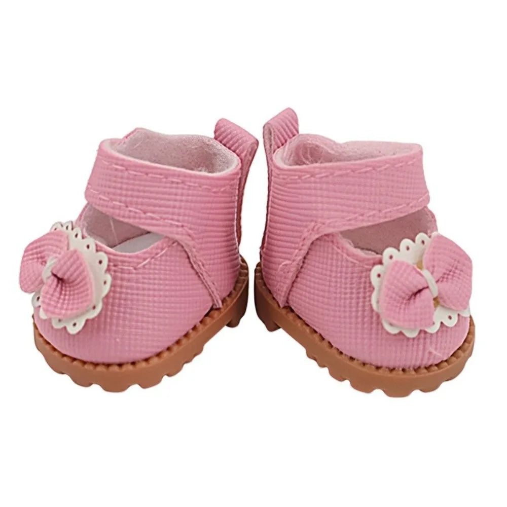 Bow Tie PU Leather Doll Shoes for 17cm Cotton Dolls – 1/6 Doll Accessories Nixie