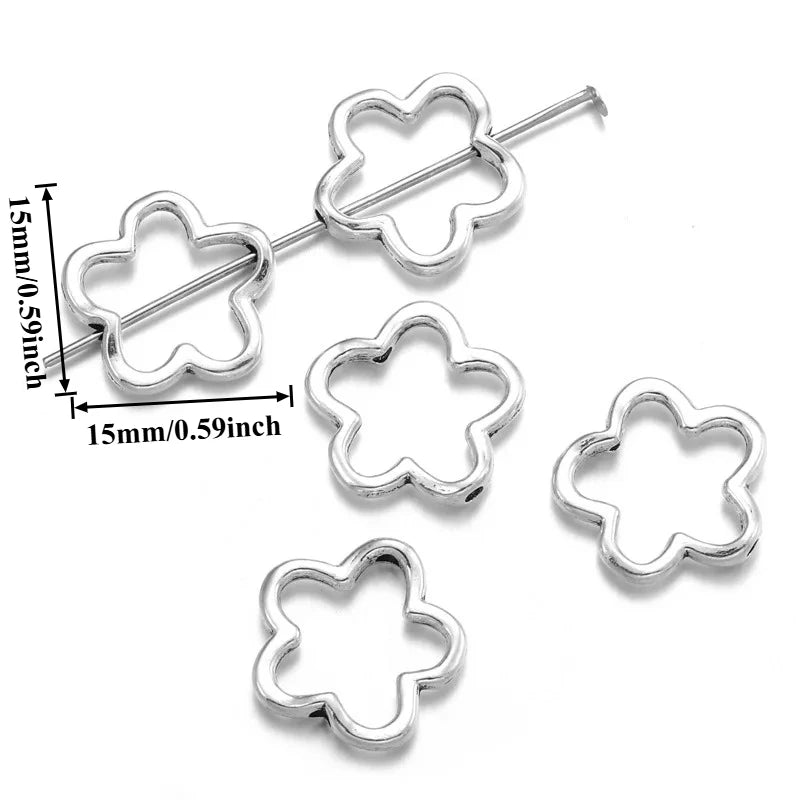 20pcs Antique Flower Spacer Beads Alloy Charms for Jewelry Making Jewelry Making Beads Nixie