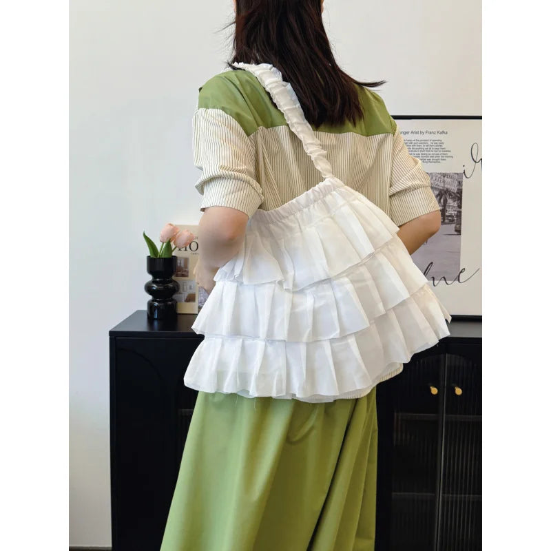 Japanese Minimalist Puffy Skirt Shoulder Bag | Women's Tote Shoulder Bag Nixie