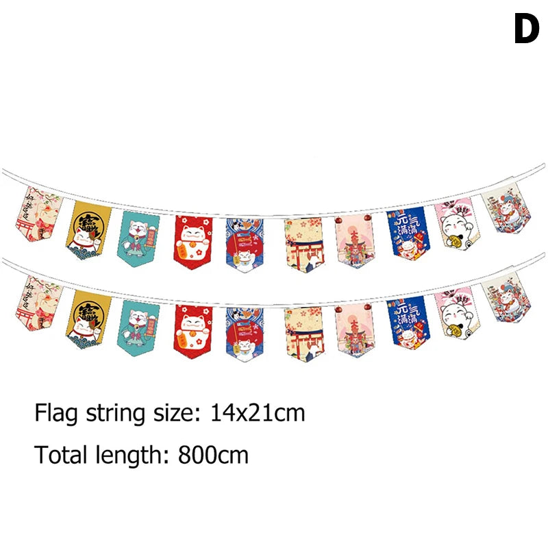 Japanese Lucky Cat String Bunting Banner – Party & Restaurant Decor