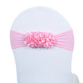 Gauze Flower Knot Wedding Chair Cover Sash – Satin Slipcover Chair Cover Sash Nixie Pink