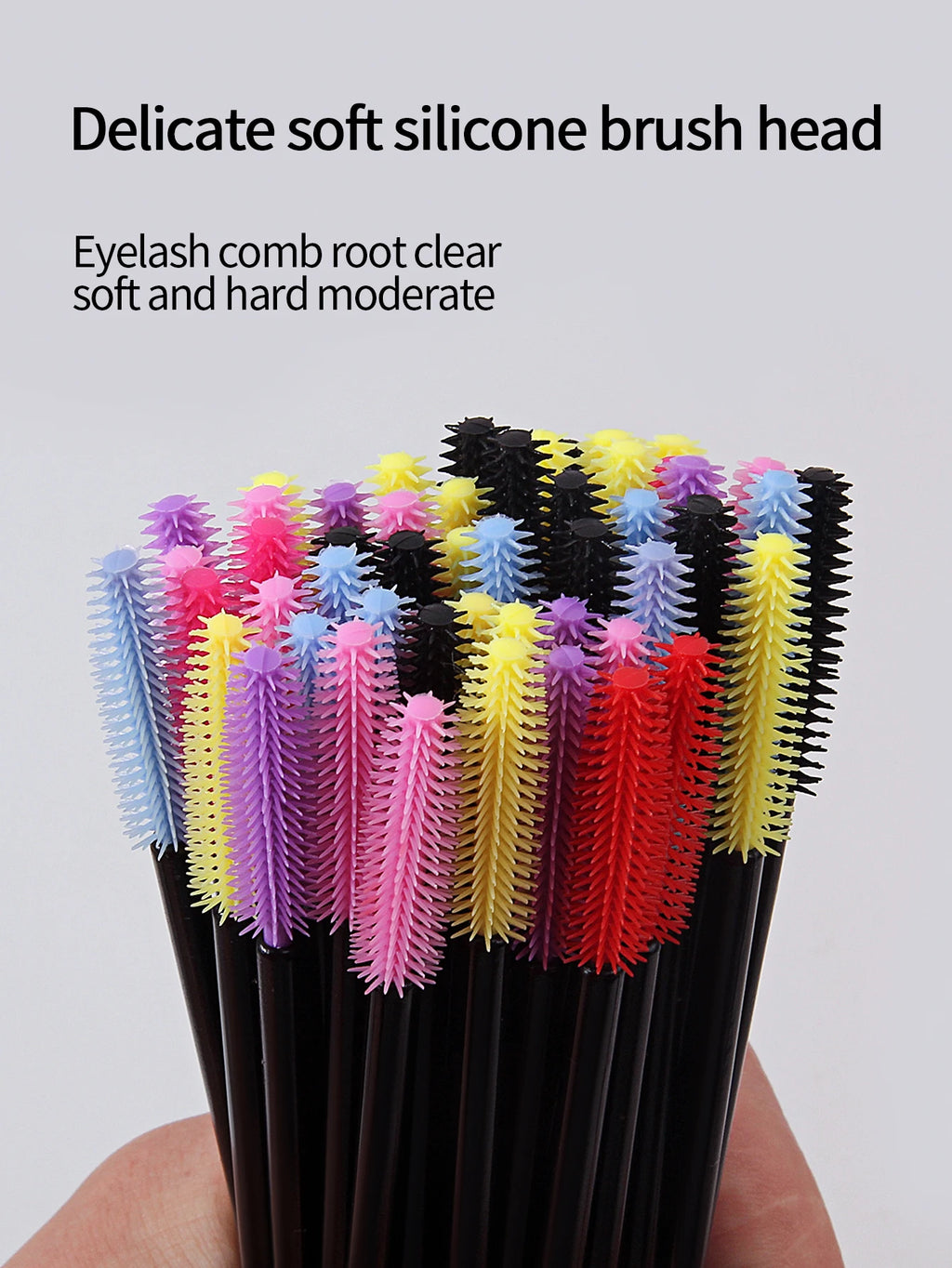 50PCS Silicone Mascara Brush Set – Eyelash Comb & Eyebrow Wand Mascara Brush Set Nixie