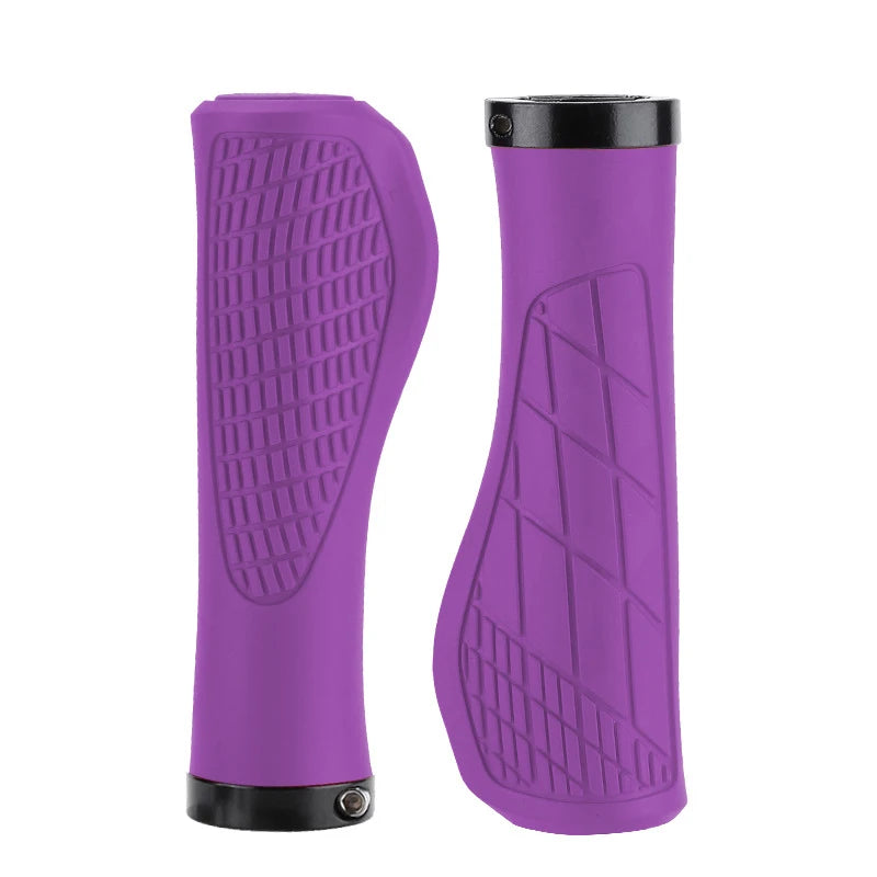 MTB Bike Handlebar Grips Anti-Slip Lockable Rubber Mountain Bike Bike Handlebar Grips Nixie Model1-Purple