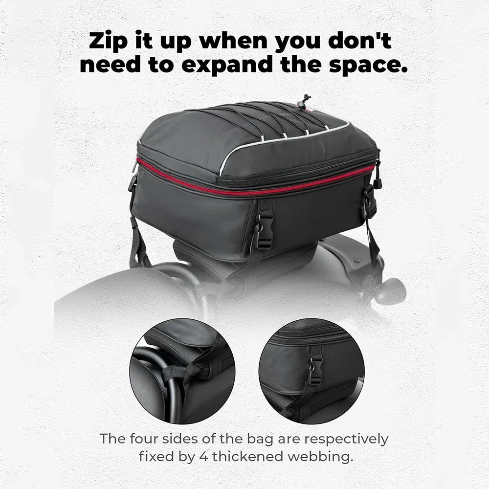 KEMITOUR 22L-30L Waterproof Motorcycle Tail Bag + Rain Cover Motorcycle Tail Bag Nixie