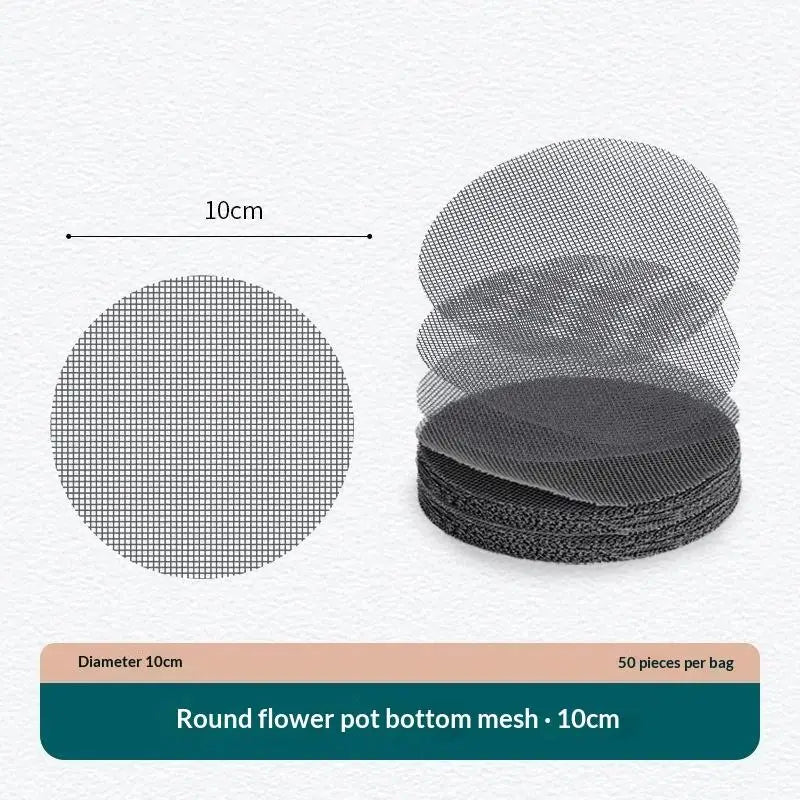 50Pcs Flower Pot Drainage Mesh Pads – Soil Retention Gaskets Pot Drainage Mesh Nixie 100mm 50pcs