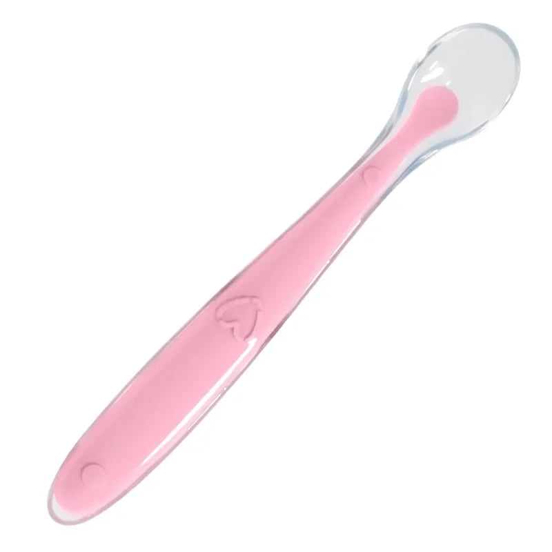 Baby Silicone Feeding Spoon Set – BPA-Free, 4 Colors Baby Feeding Spoon Nixie Pink