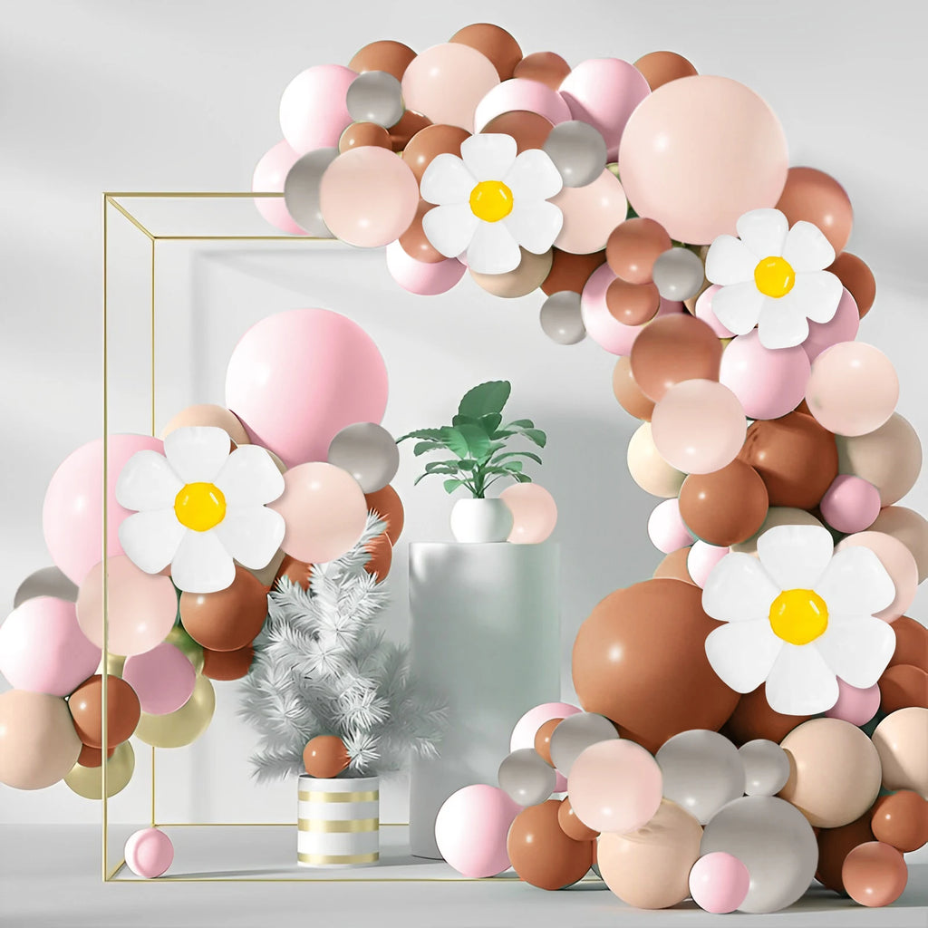 123pcs Daisy Balloon Garland Arch Kit – Assorted Latex Balloons Balloon Garland Kit Nixie