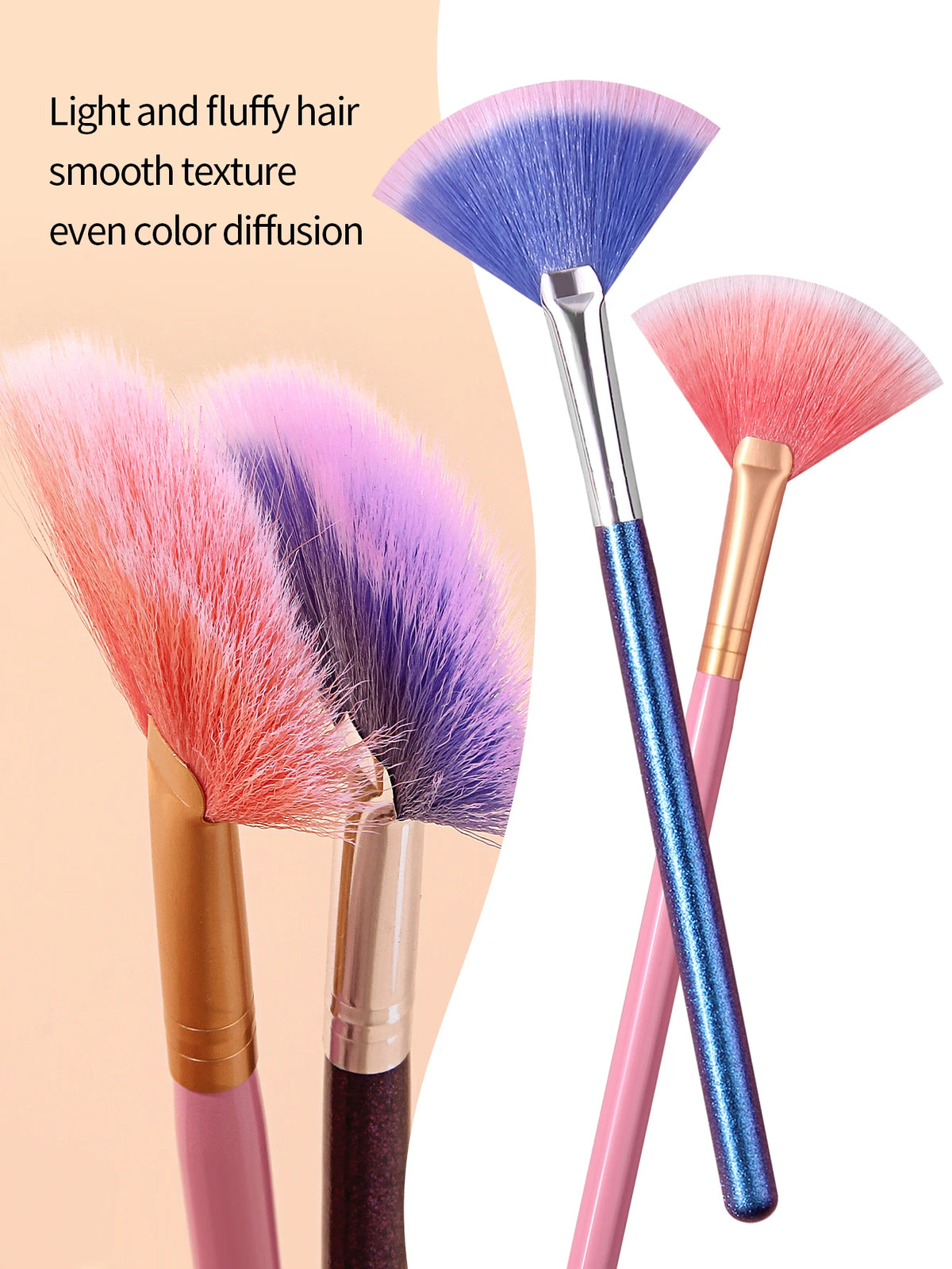 Fan-Shaped Blush & Contour Brush | Fluffy Wool Fiber Makeup Tool Makeup Brush Nixie