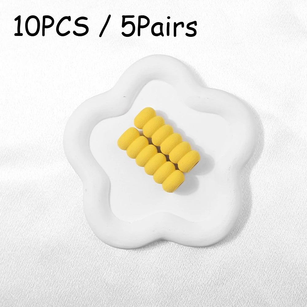 10Pcs Silicone Grip Sleeves for Nail Art Tools – Anti-Slip Set Nail Art Grip Sleeves Nixie YELLOW