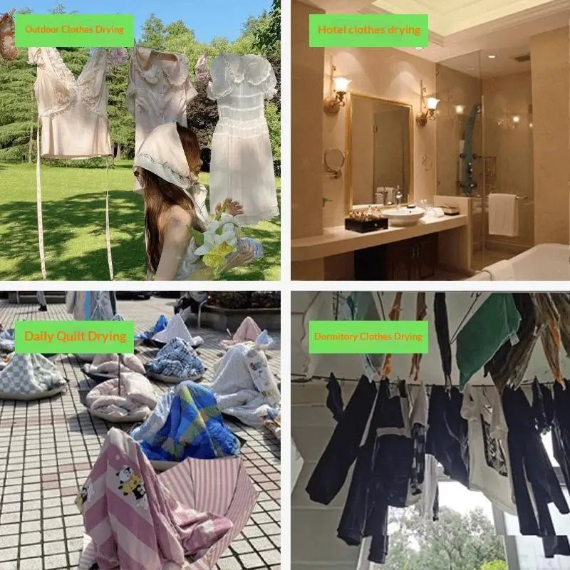 Retractable 8M Travel Clothesline Heavy Duty Laundry Drying Rope