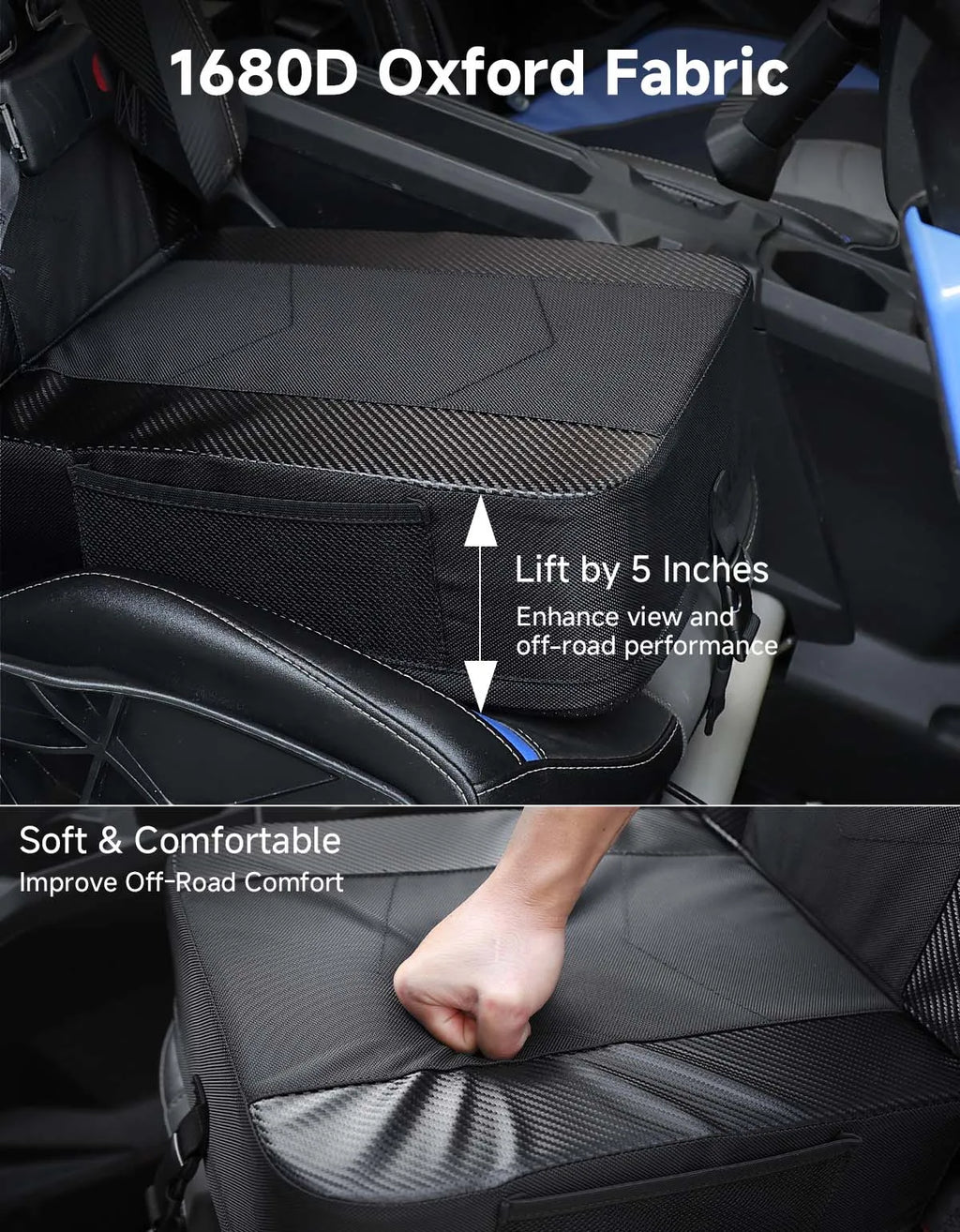 UTV 5" Raised Seat Cushion – Universal Fit, High-Density Foam UTV Seat Cushion Nixie