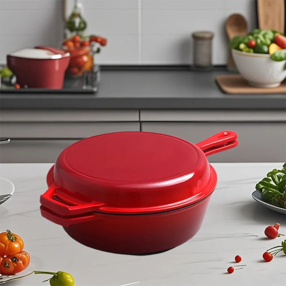 Enameled Cast Iron Dutch Oven & Skillet Combo 11 Inch Cast Iron Cookware Nixie
