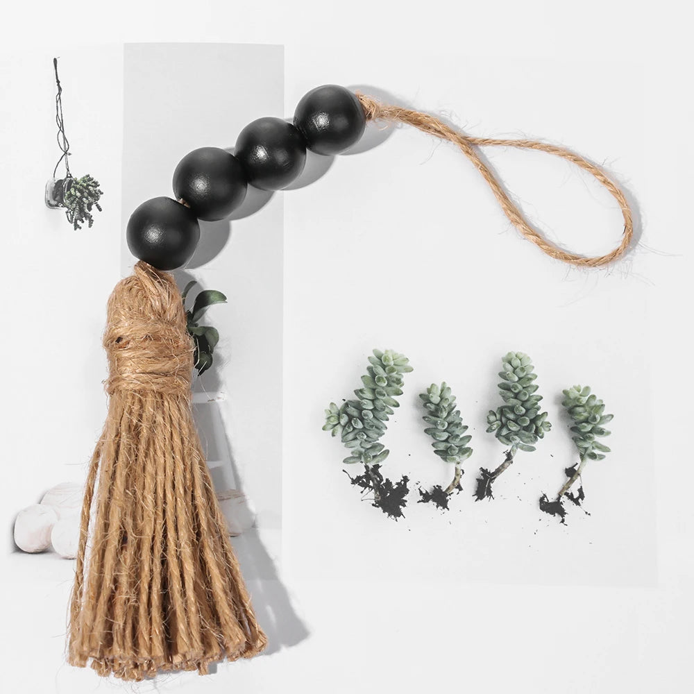 Handmade Wood Bead Tassel Pendant – Closet Hanging Decoration Hanging Tassel Pendant Nixie