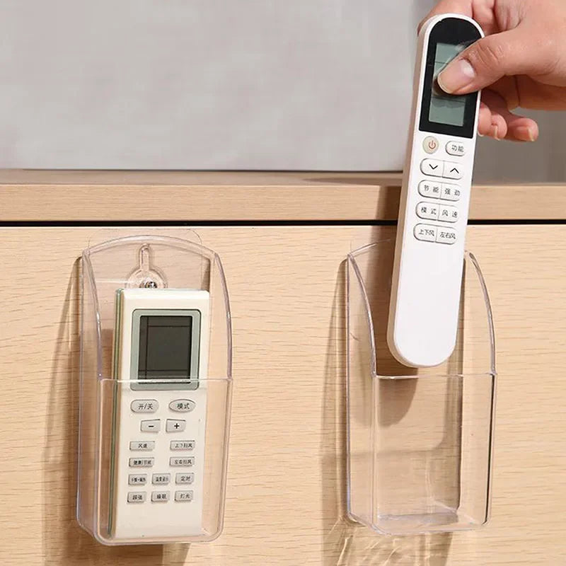 Acrylic Wall Mount Remote Control & Phone Holder Storage Box