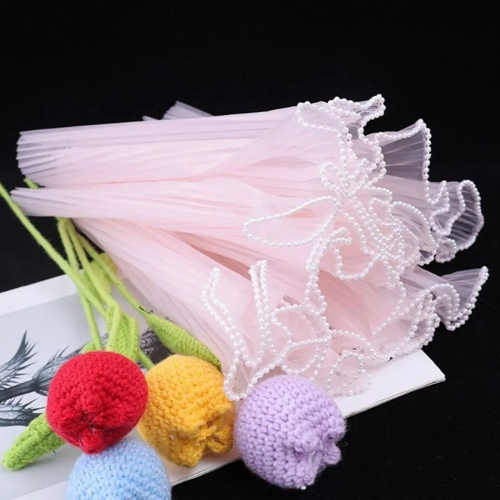 Pearl Wave Lace Mesh Flower Wrapping Yarn 28cm x 4 Yards Floral Wrapping Mesh Nixie