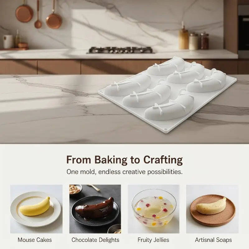 Banana Silicone Baking Mold 6/12 Cavity – Non-Stick Dessert Silicone Baking Mold Nixie