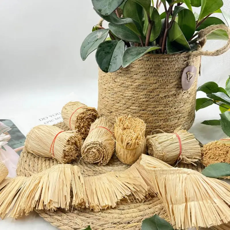 Raffia Straw Fringe Trim 1M – DIY Wedding & Home Decor Garland Craft Fringe Trim Nixie