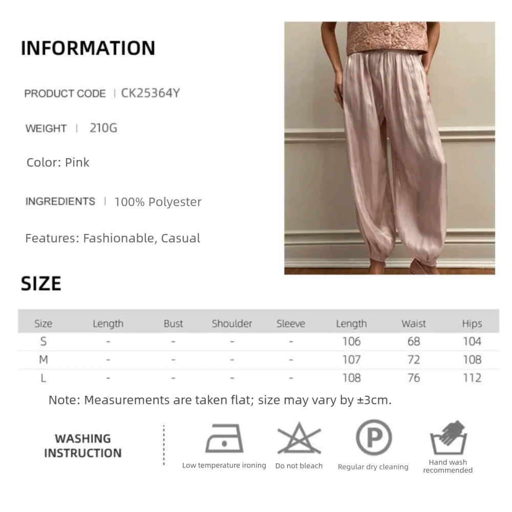 Women's Satin Wide-Leg Pants – Elegant High Waist Trousers Satin Wide-Leg Pants Nixie