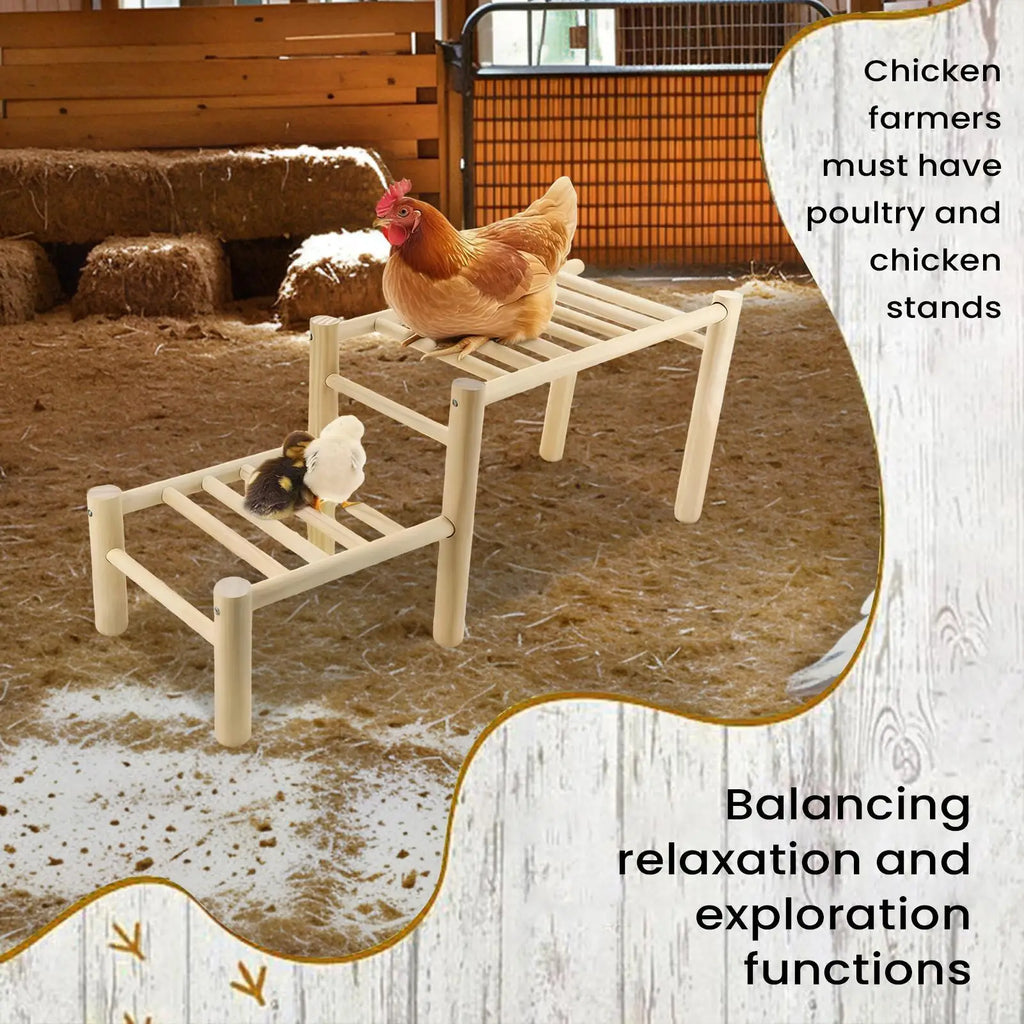 Wooden Chicken Roosting Perch & Training Habitat for Coops Chicken Roosting Perch Nixie