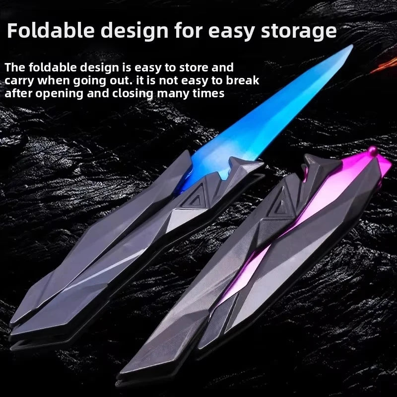 Foldable Butterfly Knife Replica – 3D Engraved Cosplay Prop Cosplay Prop Knife Nixie