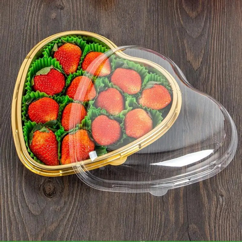 10pc Heart-Shaped Serving Trays with Lids – Reusable PET Serving Tray Set Nixie