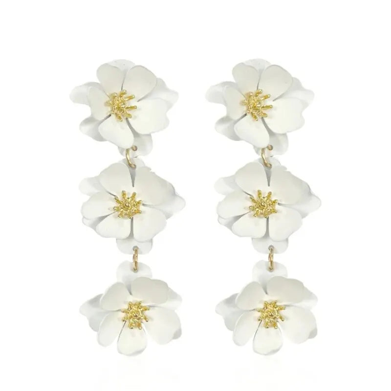 Bohemian Long Drop Earrings – Gold Plated Floral Studs Drop Earrings Nixie XL1788-9