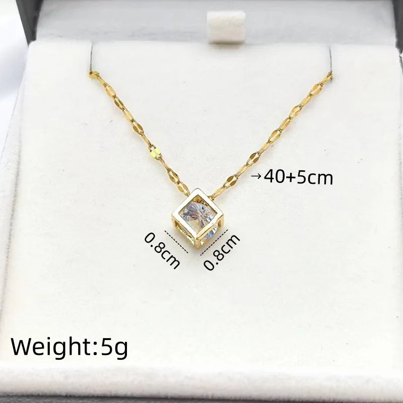 Geometric Hollow Copper Pendant Necklace | Gold & Rose Gold Pendant Necklace Nixie