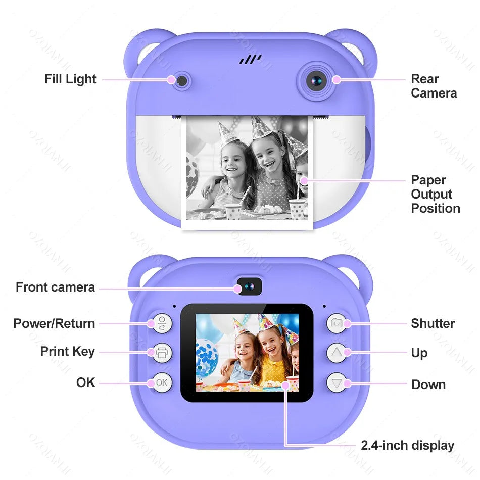 Kids Instant Print Camera – Thermal Photo, Video & 32G Card Kids Instant Camera Nixie