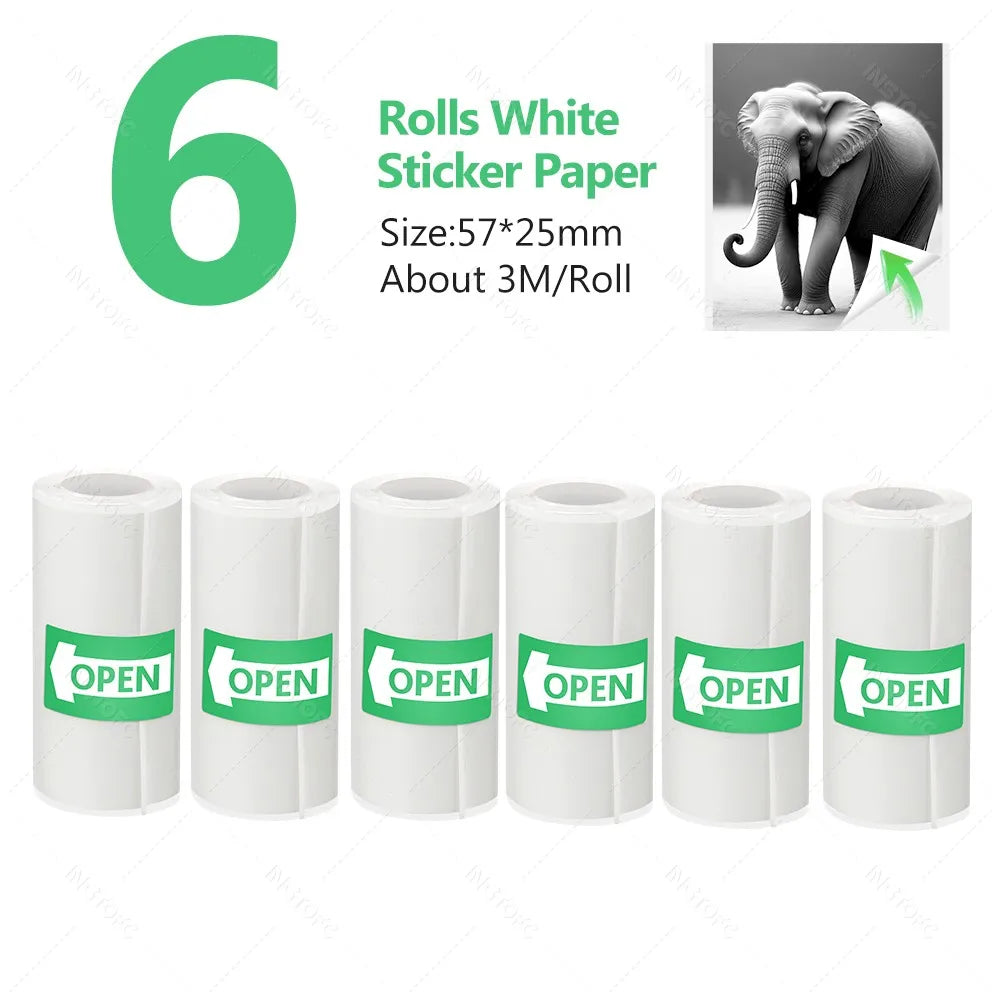PeriPage Thermal Adhesive Sticker Paper Rolls for Mini Printer