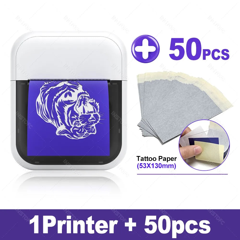 INSTOFC 57mm Mini Wireless Thermal Tattoo Stencil Printer