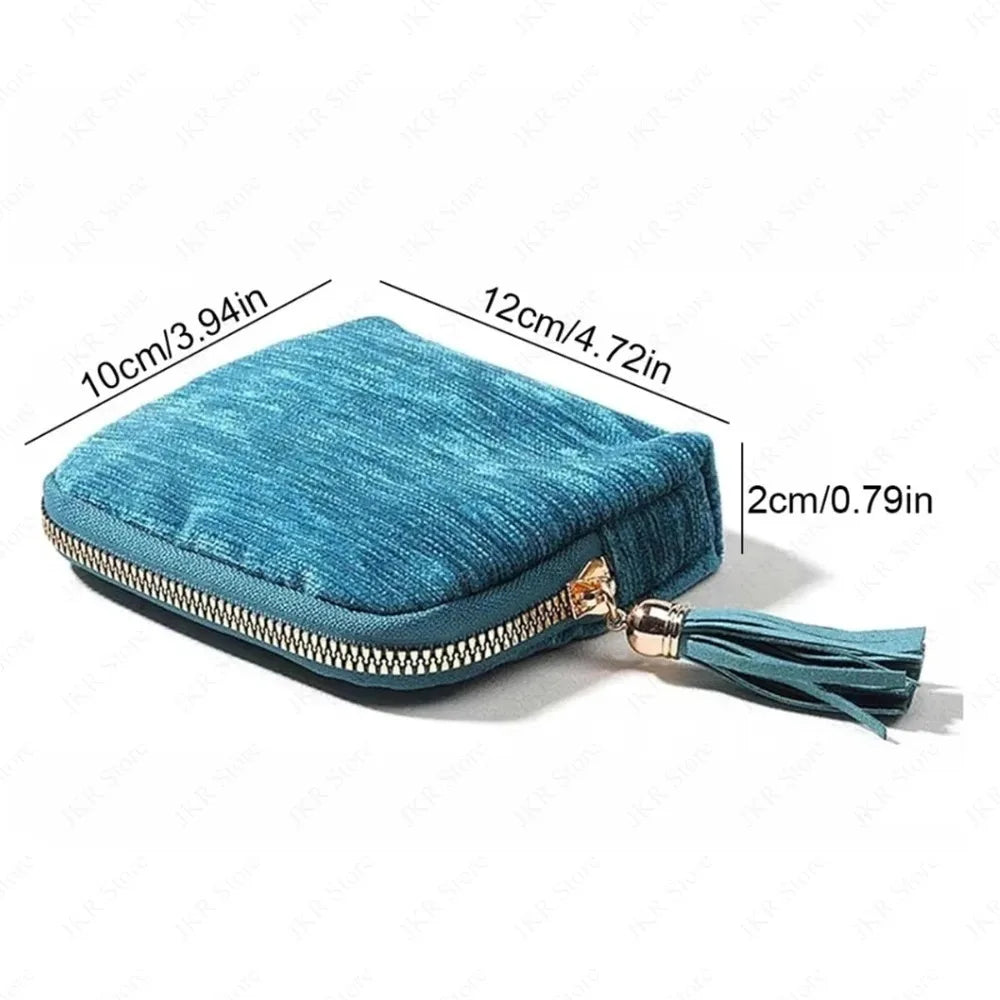 Travel Jewelry Organizer Pouch | Zipper Bag with Tassel & Velvet Lining Jewelry Travel Pouch Nixie