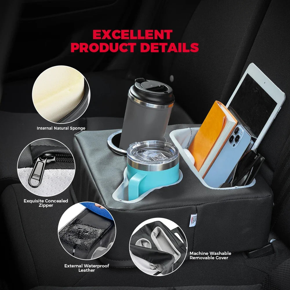 Universal Car Back Seat Cup Holder Organizer Tray | PU Leather Car Seat Organizer Nixie