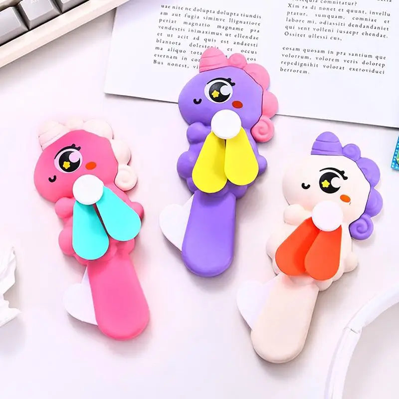 Cartoon Mini Hand Pressure Fan – Ice Cream Design for Kids & Adults Novelty Mini Fan Nixie 1pcs randomly sentE