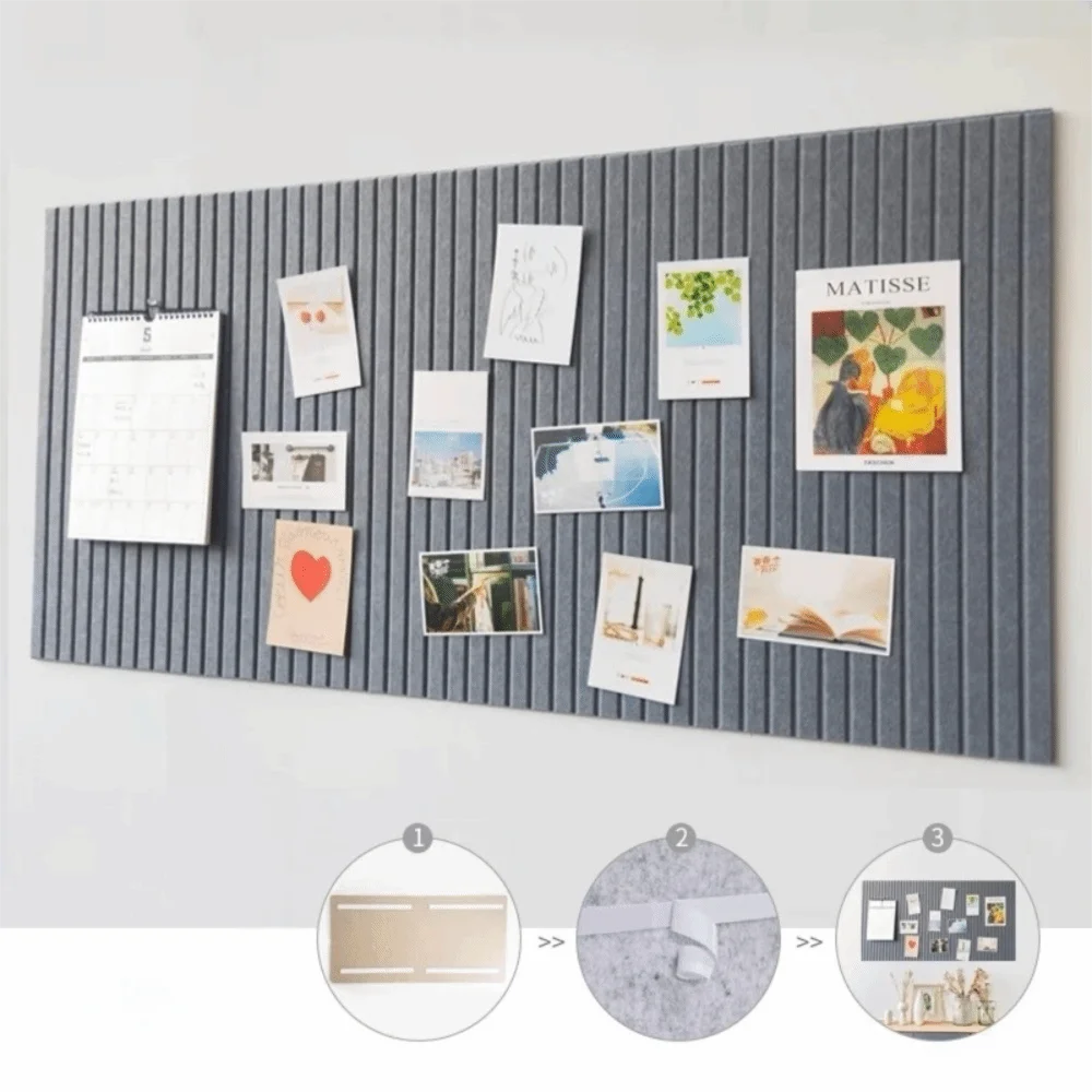 Self-Adhesive Felt Bulletin Board Wall Sticker 40x60cm Felt Bulletin Board Nixie Grey
