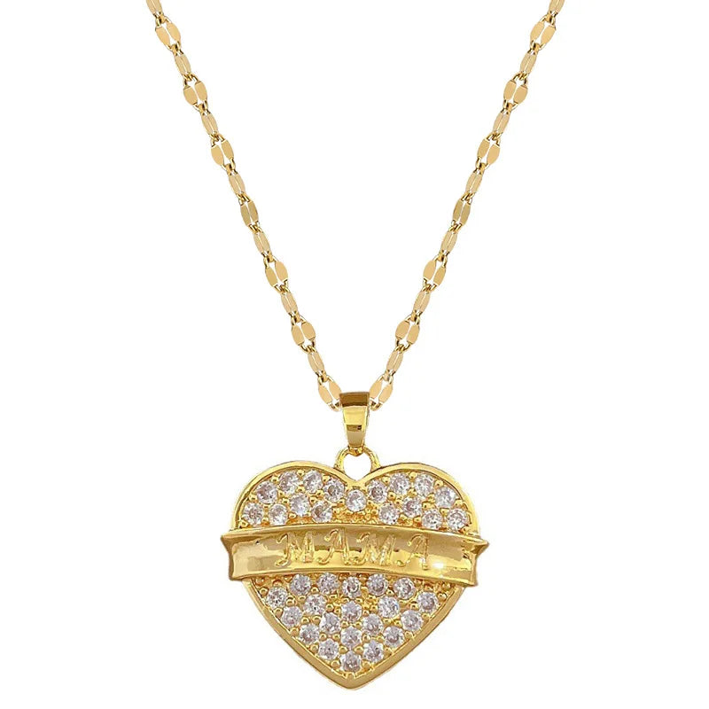 Women's Gold Heart Pendant Necklace – Stainless Steel Choker Pendant Necklace Nixie