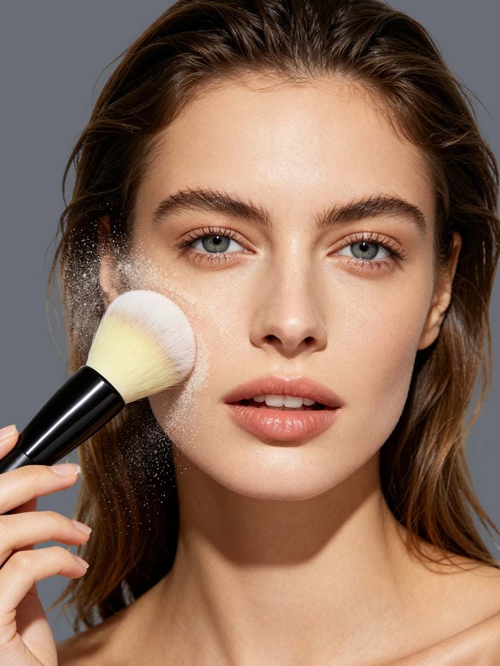 3-Piece Makeup Kit: Blush Brush, Sponge & Powder Puff | Nixie Makeup Brush Set Nixie