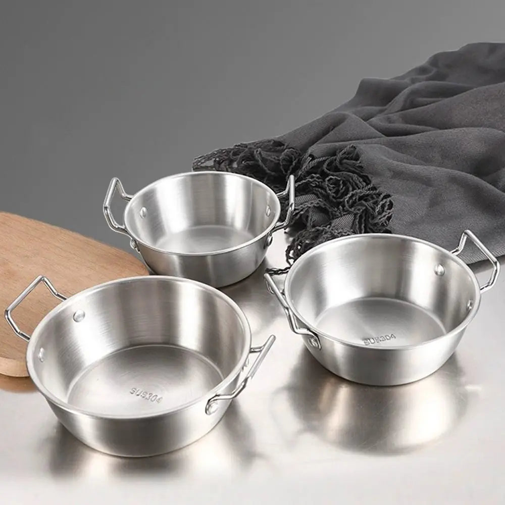 Stainless Steel Bowl with Handle – Korean Rice & Sauce Bowl Serving Bowl Nixie