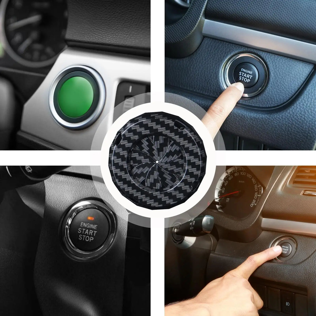 Carbon Fiber Push Start Button Cover – Car Ignition Ring