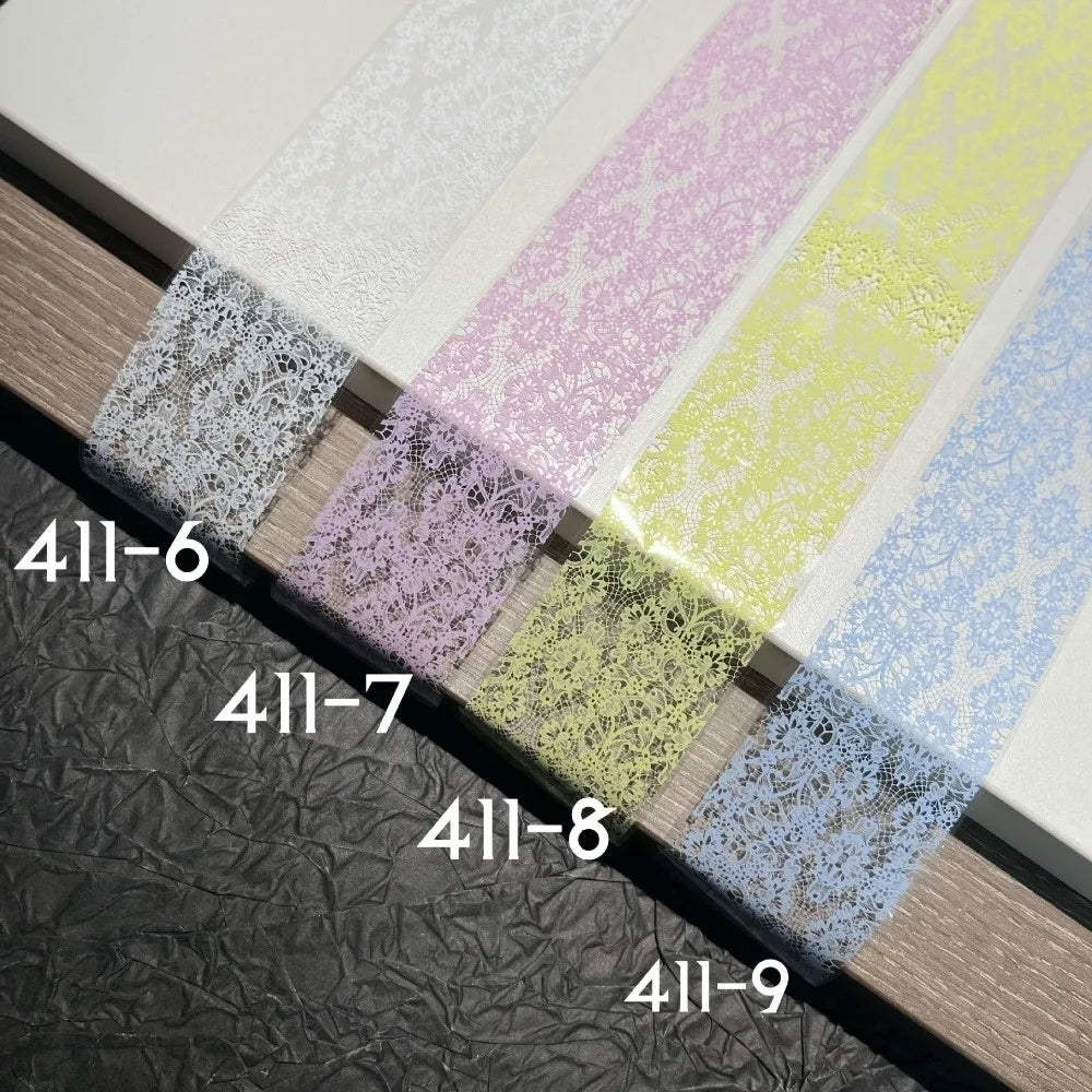 Lace Tulip Nail Foil Art Stickers – Black & White Sequin Decals Nail Art Foil Stickers Nixie
