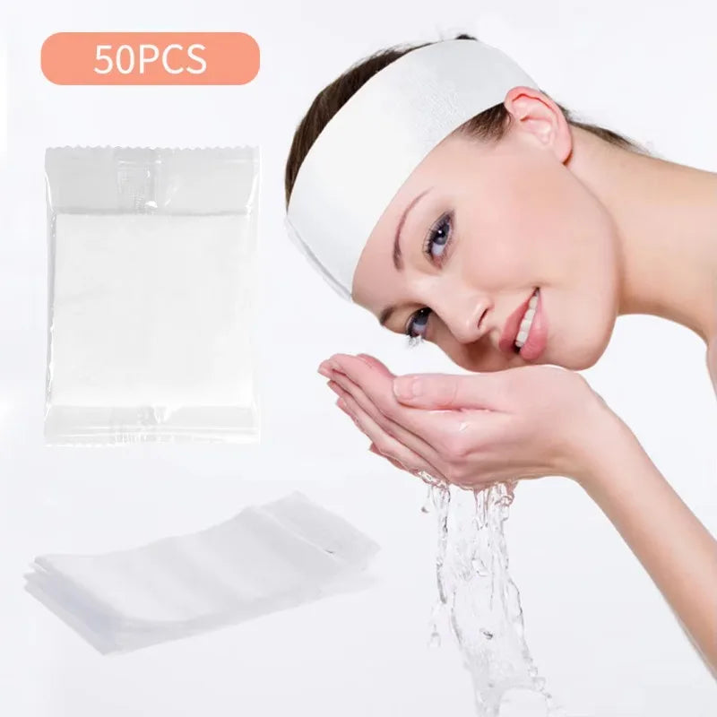 Disposable Spa Facial Headbands Soft Non-Woven Stretch 50 Pcs