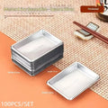 100Pcs Disposable Sauce Dishes | Sushi Dipping Trays & Bowls Disposable Sauce Dishes Nixie Silver