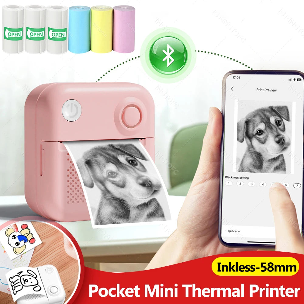 INSTOFC 57mm Bluetooth Mini Thermal Printer & Label Maker