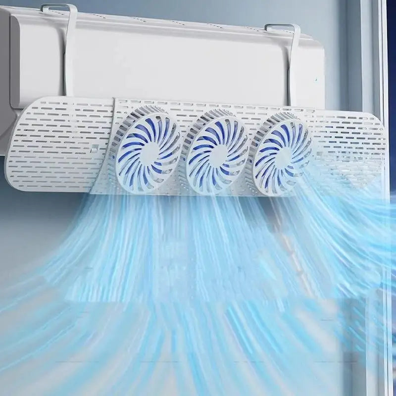 AC Wind Deflector 3 Fans – No-Drill Air Baffle for Home & Office AC Wind Deflector Nixie