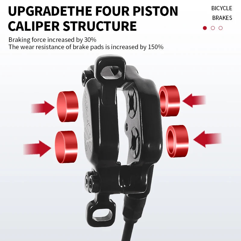 BUCKLOS 4-Piston E-Bike Hydraulic Disc Brake Set | HD-E735