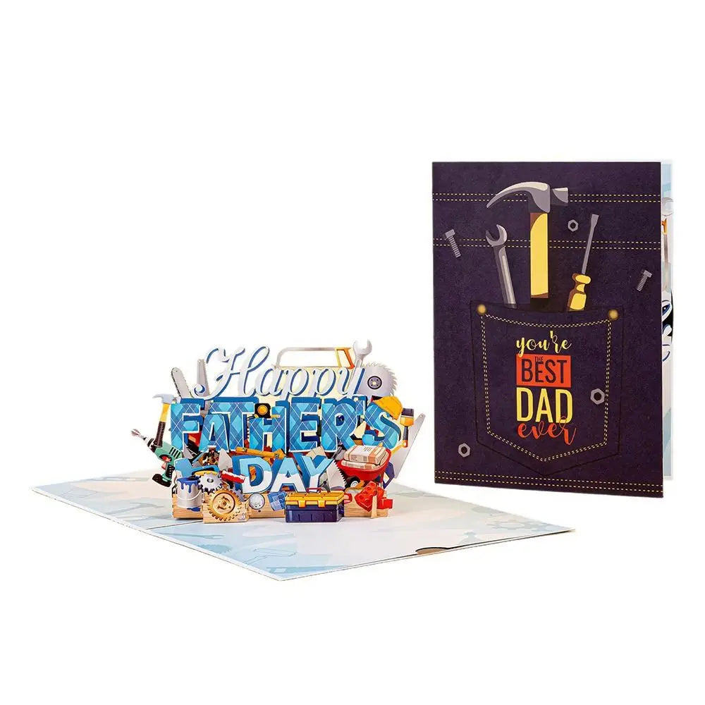 3D Pop-Up Father's Day Card with Envelope – Multicolor Cartoon Pop-Up Greeting Card Nixie
