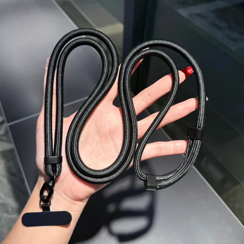 Universal Adjustable Phone Lanyard Crossbody Necklace Strap Phone Lanyard Strap Nixie black