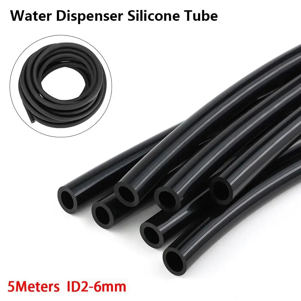 Food Grade Silicone Tube 5M Flexible Black Hose ID 2–6mm Silicone Tubing Hose Nixie