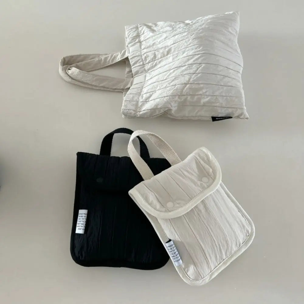 Quilted Snap Button Mini Tote Bag – Soft Padded Shoulder Bag Mini Tote Bag Nixie