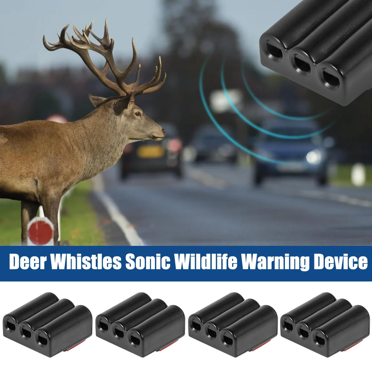4-Pack Deer Alert Whistles – Universal Car Animal Warning Device